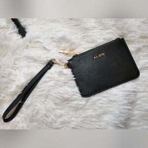 ALDO Black Wristlet with Gold Accents